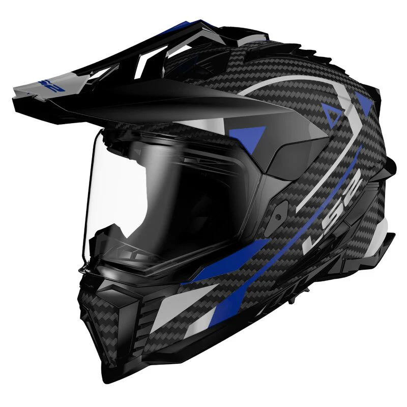 Casco Adventure LS2 MX701 C EXPLORER 2206 Carbon Nero blu - Image 2