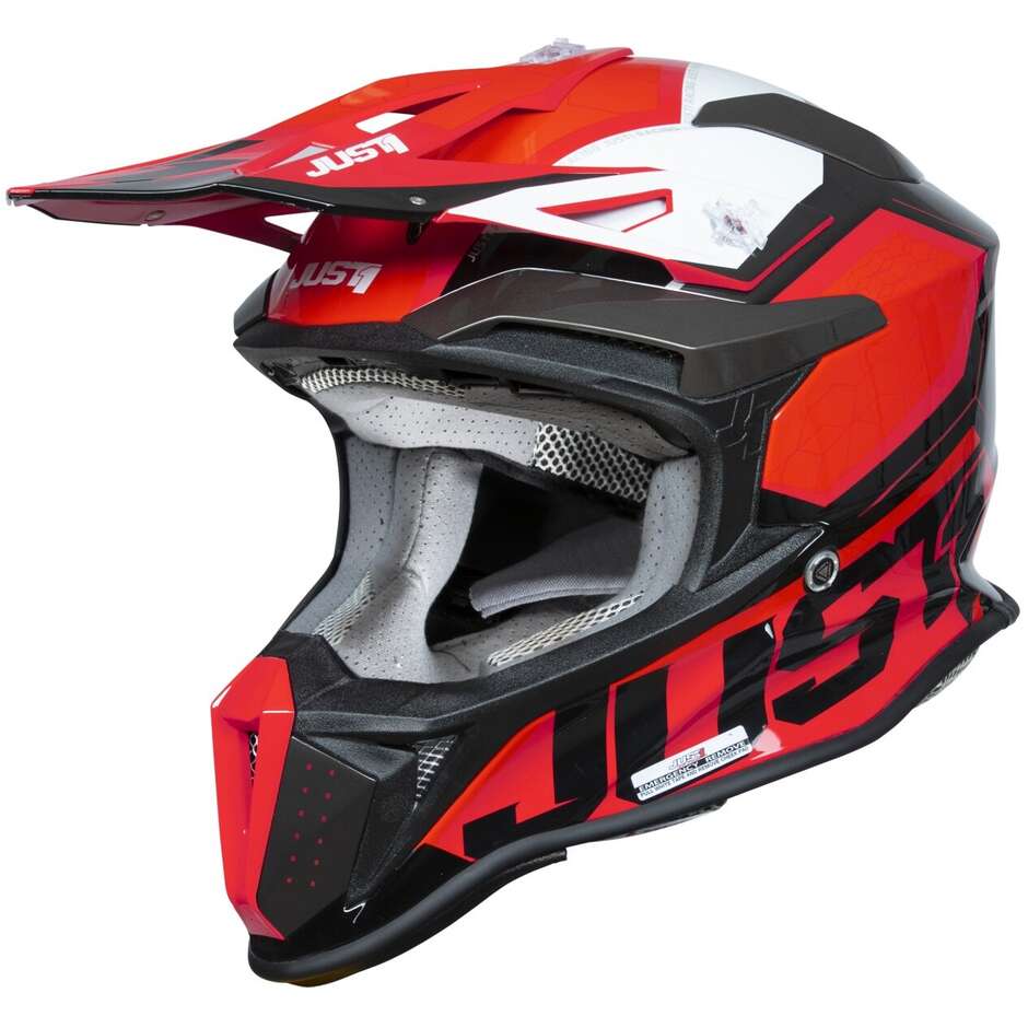 Casco cross enduro Just1 J18 Hexa rosso nero - Image 3