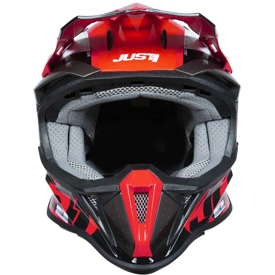 Casco cross enduro Just1 J18 Hexa rosso nero - Image 4