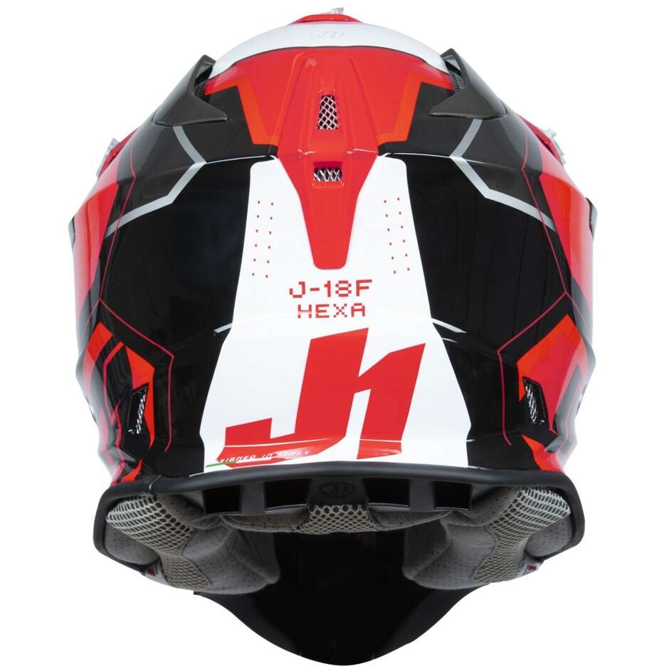 Casco cross enduro Just1 J18 Hexa rosso nero - Image 5