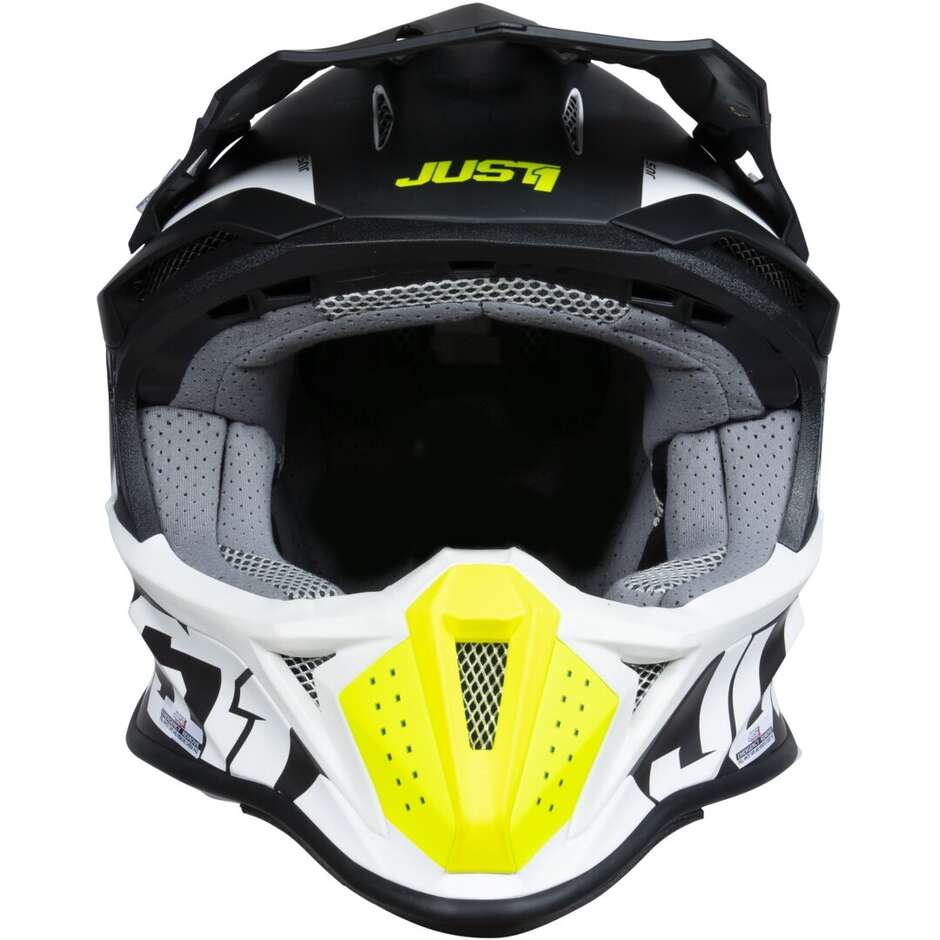 Casco cross enduro Just1 J18 Hexa bianco giallo nero - Image 4