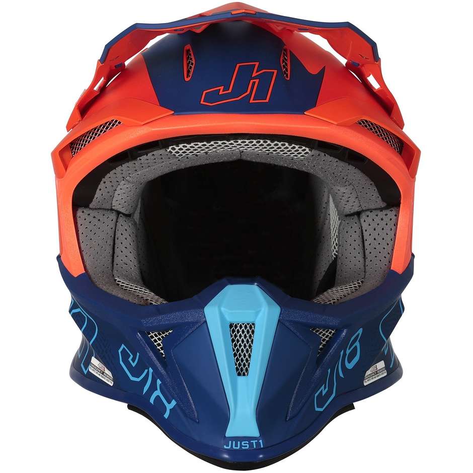 Casco cross enduro Just1 J18 Mips Vertigo arancio blu - Image 4