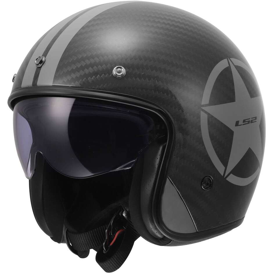 Casco jet LS2 OF601 BOB in carbonio Carbon - Image 7