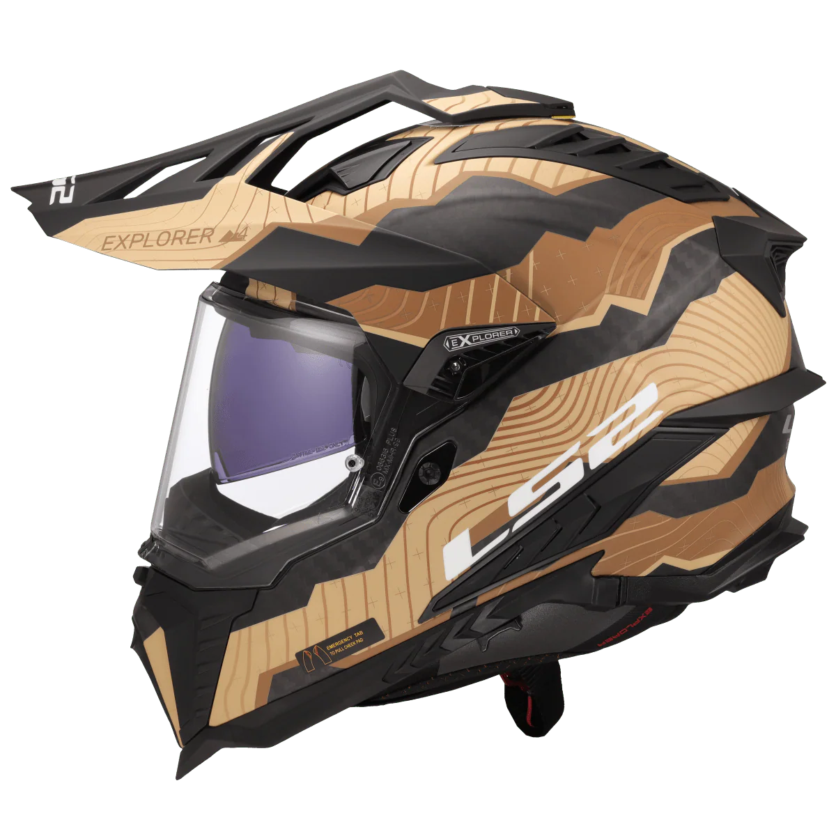 Casco LS2 MX701 C EXPLORER 2206 Carbon Trick Brown sand - Image 3