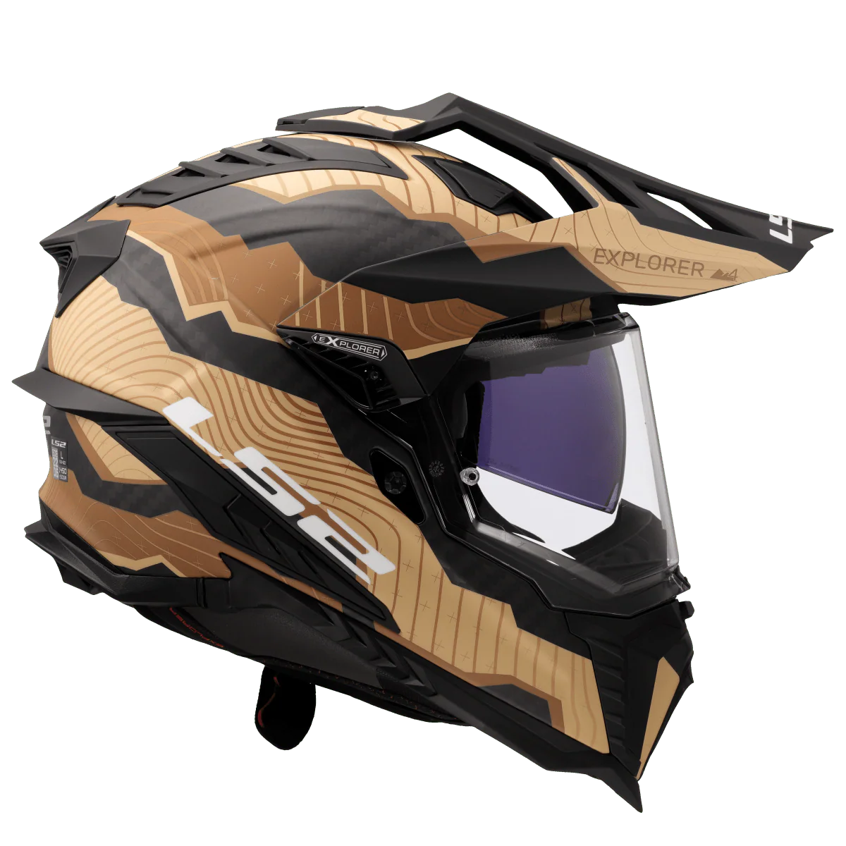 Casco LS2 MX701 C EXPLORER 2206 Carbon Trick Brown sand - Image 7