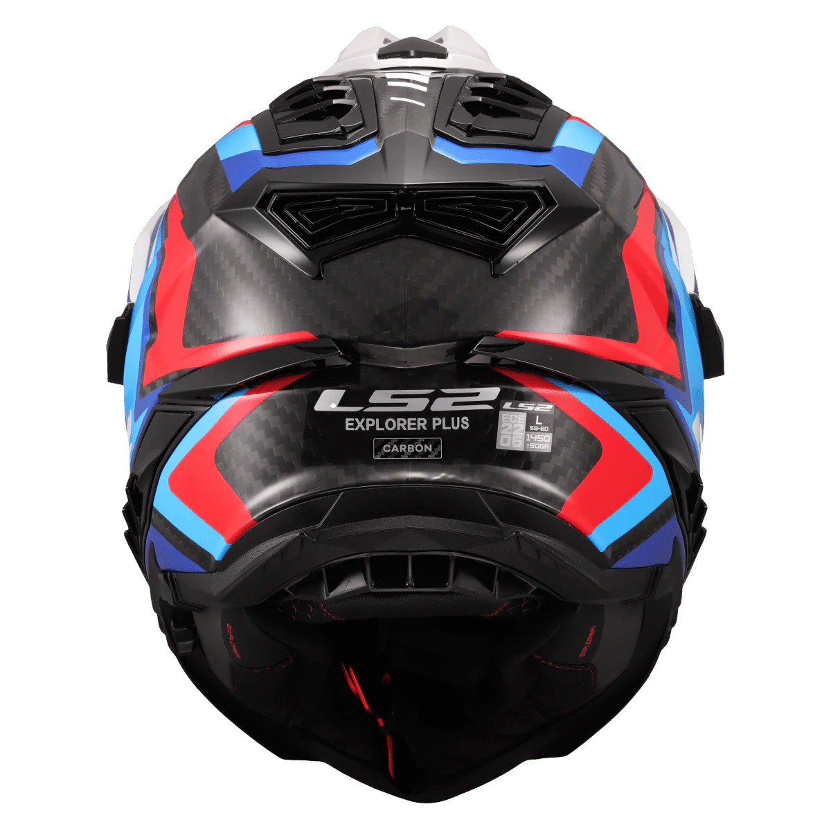 Casco LS2 MX701 C EXPLORER 2206 Carbon Frontier II White blu - Image 5