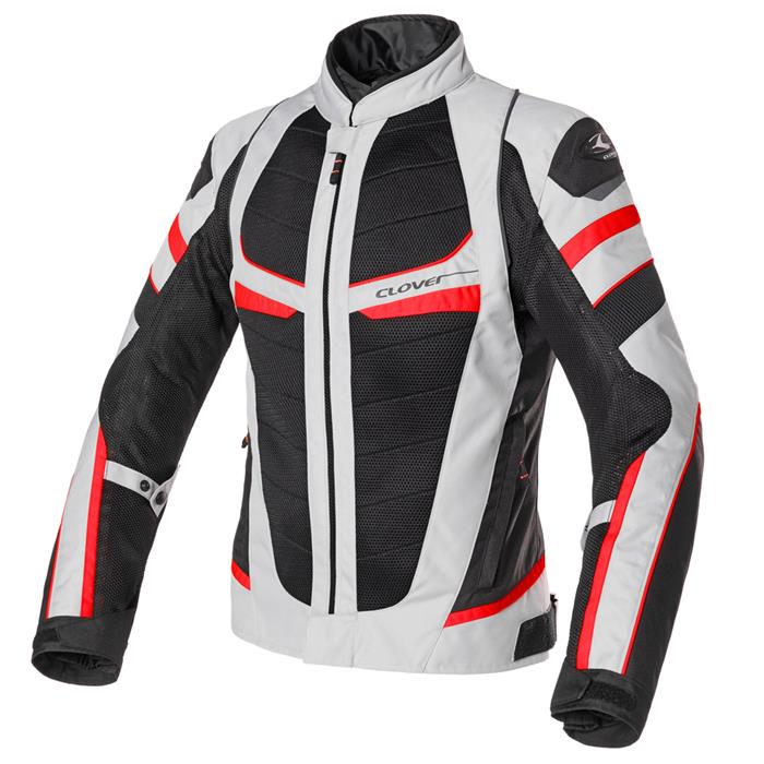 Giubbotto uomo Clover Rainjet 2 WP grigio chiaro rosso - Image 2