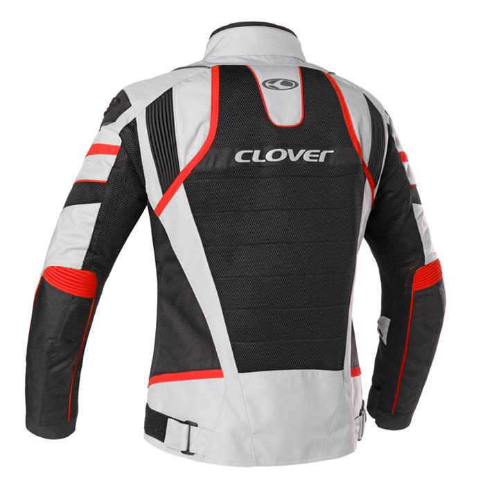 Giubbotto uomo Clover Rainjet 2 WP grigio chiaro rosso - Image 3